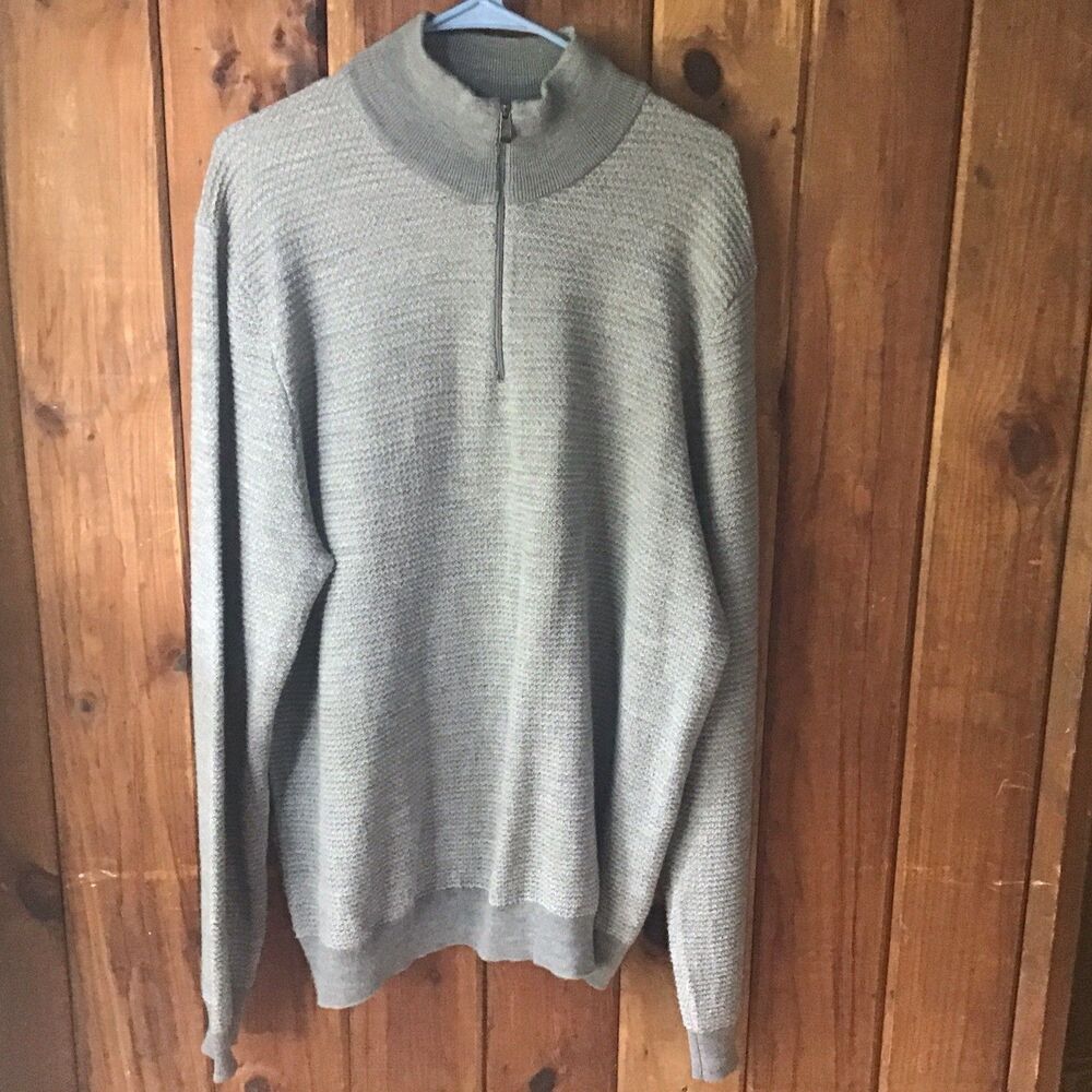 Calvin Klein Men’s Sweater Gray Cardigan Size XL Pullover Italian Yarn Zipper